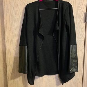 Black open cardigan